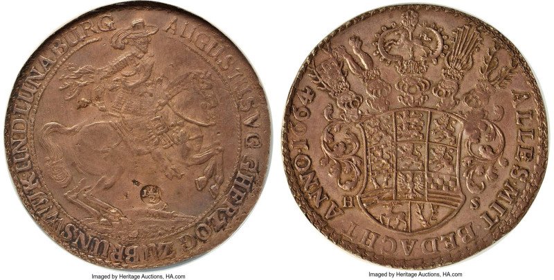 Brunswick-Wolfenbüttel. August II 1-1/2 Taler 1664-HS AU55 NGC, Zellerfeld mint,...