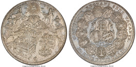 Eichstätt. Sede Vacante Taler 1781-KR MS61 NGC, Nurnberg mint, KM90, Dav-2210. A visually captivating one-year Sede Vacante Taler issue; the detail of...