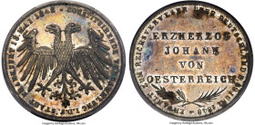 Frankfurt. Free City Proof 2 Gulden 1848 PR63 PCGS, KM338, Dav-643, Kahnt-175. Commemorating the Constitutional Convention, and the election of Archdu...