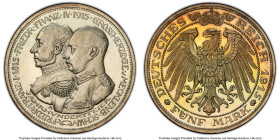 Mecklenburg-Schwerin. Friedrich Franz IV Proof 5 Mark 1915-A PR66 Cameo PCGS, Berlin mint, KM341, J-89. Commemorating the 100th anniversary of the fou...