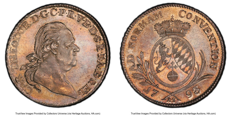 Pfalz-Electoral Pfalz. Karl Theodor Taler 1793-AS MS65 PCGS, Mannheim mint, KM47...