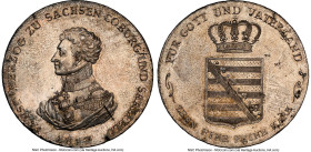 Saxe-Coburg-Saalfeld. Ernst I Taler 1817 MS63 NGC, Saalfeld mint, KM153.1, Dav-832, J-232. An elusive one-year offering from a lesser-encountered Germ...