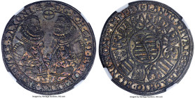 Saxe-Old-Gotha. Johann Casimir & Johann Ernst II Taler 1595 MS63 NGC, Saalfeld mint, Dav-9758. A momentous opportunity to acquire this early Taler typ...