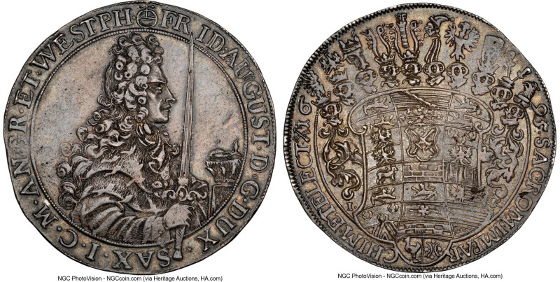 Saxony. Friedrich August I Taler 1695-IK MS62 NGC, Dresden mint, KM669, Dav-7652...