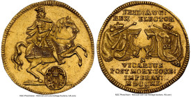 Saxony. Friedrich August I gold "Vicariat" Ducat 1711 MS64 NGC, Dresden mint, KM805, Fr-2822, Kahnt-281. 3.46gm. A splendid example of this incredibly...