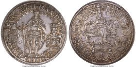 Teutonic Order. Maximilian 2 Taler 1614 AU53 NGC, Hall mint, KM30, Dav-5854. 57.50gm. The cabinet patina accumulates in the open areas, retaining more...