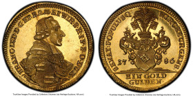 Wurzburg. Franz Ludwig von Erthal gold Goldgulden 1786 MS63 Prooflike PCGS, KM429, Fr-3732. A wonderful gold Wurzburg production, also known as a "New...