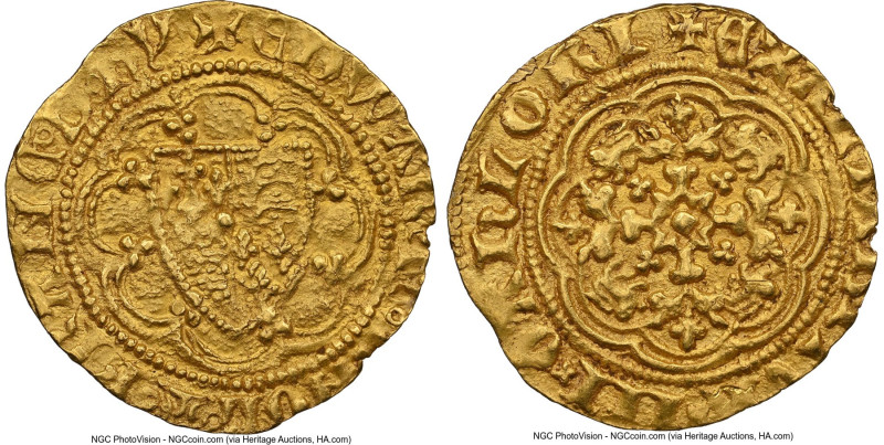 Edward III (1327-1377) gold 1/4 Noble ND (1356-1361) MS64 NGC, Tower mint, Cross...