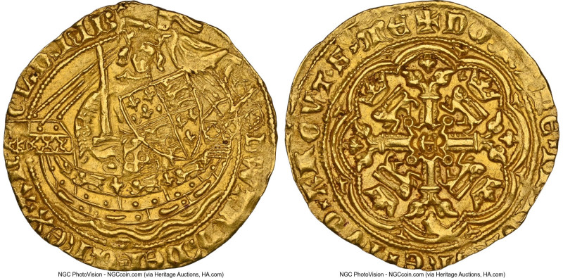 Edward III (1327-1377) gold 1/2 Noble ND (1361) MS64 NGC, Tower mint, S-1500, N-...