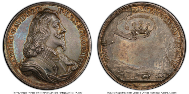 Charles I silver "Death and Memorial" Medal ND (1649) MS63 PCGS, Eimer-162b, MI-...