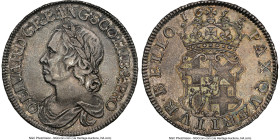 Oliver Cromwell Crown 1658/7 AU Details (Tooled) NGC, KM-D207, S-3226, ESC-240 (prev. ESC-10). Dies by Thomas Simon. The first Crown produced in Engla...