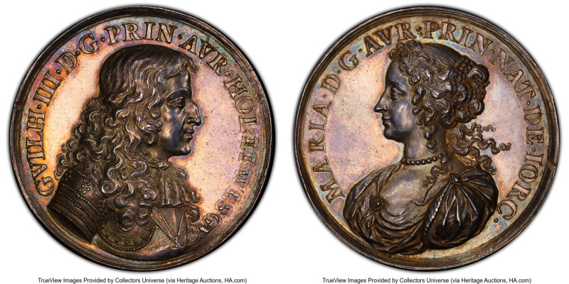 Charles II silver "Marriage of William of Orange to Princess Mary" Medal ND (167...