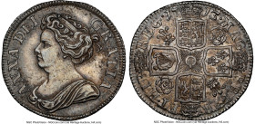 Anne Shilling 1713/2 MS63 NGC, KM533.1, S-3617, ESC-1411 (prev. ESC-1160). Plumes and roses in angles. A stunning and finest known of this elusive ove...