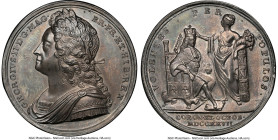 George II silver "Coronation" Medal 1727 MS64 NGC, Eimer-510, MI-479-4. 34mm. By J. Croker. GEORGIVS II D G MAG BR FR ET BIB REX Draped and laureated ...