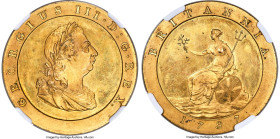 George III gilt Proof Pattern 1/2 Penny 1797-SOHO PR64 Cameo NGC, Soho mint, Peck-1156. A beautiful pattern Halfpenny from this iconic issue, a matte ...