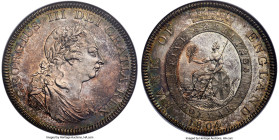 George III Bank Dollar of 5 Shillings 1804 MS65 NGC, Soho mint, KM-TN1, S-3768, ESC-1925. A popular one-year Crown-type struck over Spanish Colonial 8...