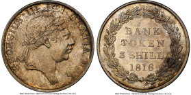 George III Bank 3 Shilling Token 1816 MS65 NGC, KM-Tn5, S-3770. A covetable example of this difficult date 3 Shillings, and one almost never encounter...