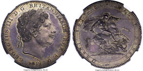 George III Crown 1819-LIX MS64 NGC, KM675, S-3787. LIX edge. Exhibiting a most excellent cabinet patina and exceptional preservation to Pistrucci's de...