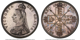 Victoria Proof Double Florin 1887 PR64 Cameo PCGS, KM763, S-3922. Roman 1 in date. A desirable "Jubilee Double Florin" emission, produced for only fou...