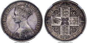Victoria Proof "Gothic" Crown 1847 PR55 NGC, KM744, S-3883, UN DECIMO on edge. An appreciable straight-graded representative of this ever-popular type...