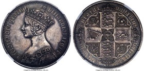 Victoria Proof "Gothic" Crown 1847 PR55 NGC, KM744, S-3883, ESC-2571. UNDECIMO edge. A more affordable example of this quintessential Victorian emissi...