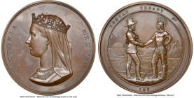Victoria bronze "American and Canadian Chief's Peace" Medal ND (187X) MS63 Brown NGC, BHM-2961 (R), Eimer-1610. By J.S. & A.B. Wyon. 76mm. This expans...