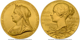 Victoria gold "Diamond Jubilee" Medal 1897 MS61 NGC, BHM-3506. 55mm. Produced with a matte finish giving a pleasing, subdued glow to the planchet, lig...
