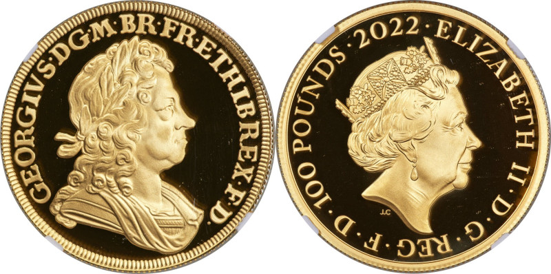 Elizabeth II gold Proof "King George I" 100 Pounds (1 oz) 2022 PR70 Ultra Cameo ...