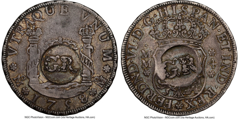 British Colony. George II Counterstamped 3 Shillings 4 Pence ND (1758) VF35 NGC,...