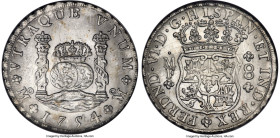 Ferdinand VI 8 Reales 1754/3 Mo-MF MS62 NGC, Mexico City mint, KM104.1, Cal-480. A desirable overdate, of extreme interest to collectors in Mint State...