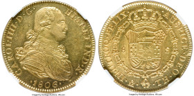 Charles IV gold 8 Escudos 1806 Mo-TH MS61 NGC, Mexico City mint, KM159, Cal-1651. The immensely lustrous caramel surfaces are the strength of this Min...