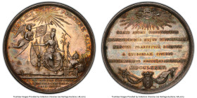 Amsterdam. City silver "Treaty of Fountainebleau" Medal 1785 MS63 PCGS, van Loon-627. 49mm. By J. G. Holtzhey. Beautiful rendition of this design, pro...