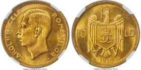 Carol II Proof 10 Lei 1930-(a) PR67 NGC, Paris mint, KM49. A bold Proof treasure exhibiting a warm amber tone which beautifully complements the precis...