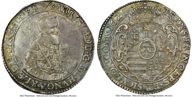 Gabriel Bethlen Taler 1621-KB MS61 NGC, Kremnitz mint, KM134, Dav-4710. An elusi...