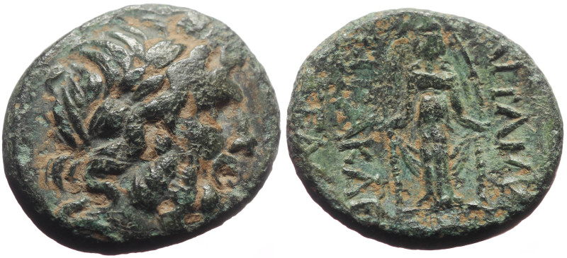 Bronze Æ
Phrygia, Apameia, Laureate head of Zeus right / AΠAMEΩN HPAKΛEI EΓΛO, ...