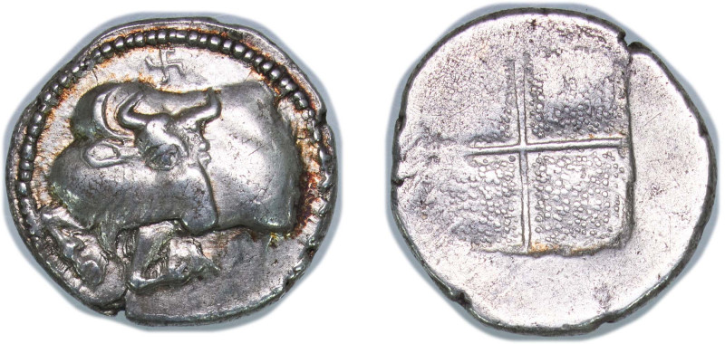 Greece (ancient) Akanthos Macedon 470 BC - 390 BC AR Tetrobol Silver 2.36g AU AN...