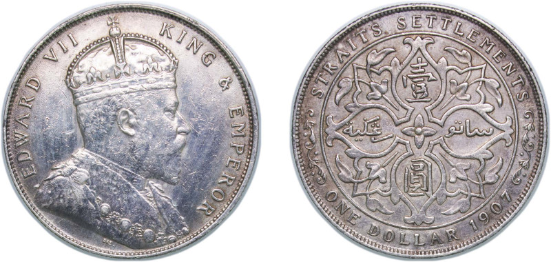 British Malaysia Straits Settlements British colony 1907 1 Dollar - Edward VII (...