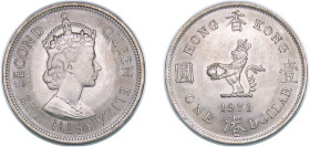 China Hong Kong British colony 1971 H 1 Dollar - Elizabeth II (1st portrait) Copper-nickel Heaton and Sons / The Mint Birmingham Limited (8000000) 11....