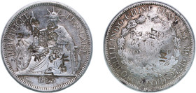 French Indochina French colony 1885 A 1 Piastre Silver (.900) Paris Mint (800000) 27.1g VF Chopmarked KM 5 Lec 266-275