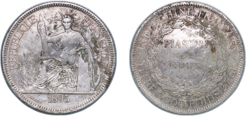 French Indochina French colony 1895 A 1 Piastre Silver (.900) Paris Mint (178200...