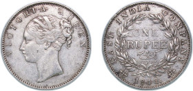 India India - British East India Company 1840 1 Rupee - Victoria Silver (.917) 11.65g XF KM 457