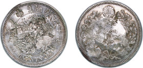 Japan Empire M17 (1884) 年七十治明 1 Yen - Meiji (large type) Silver (.900) (3599192) 26.9g AU Y A25.1 Y A25.2 JNDA 01-10