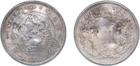 Japan Empire M37 (1904) 年七十三治明 1 Yen - Meiji (small type) Silver (.900) (6970843) 26.79g XF Y A25.3 JNDA 01-10A
