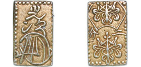 Japan Tokugawa Shogunate 1856 - 1860 2 Bu "Ansei Nibukin" Gold (.203) 5.62g XF C 21b DHJ 8.30 JNDA 09-27 Fr 20