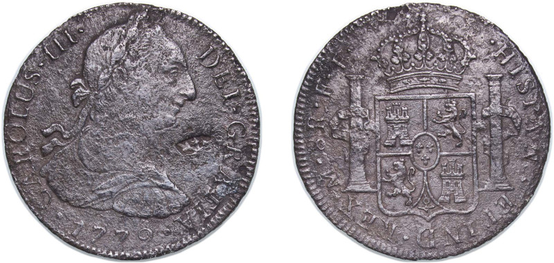 Sumenep, Sultanate of 1779 Mo FF 8 Reales - Carlos III (Madura star countermark)...