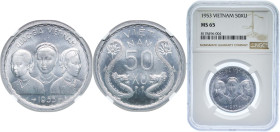Vietnam South Vietnam French puppet state 1953 50 Xu - Bảo Đại Aluminium Paris Mint (15000000) 3.5g NGC MS 65 KM 3 Schön 37