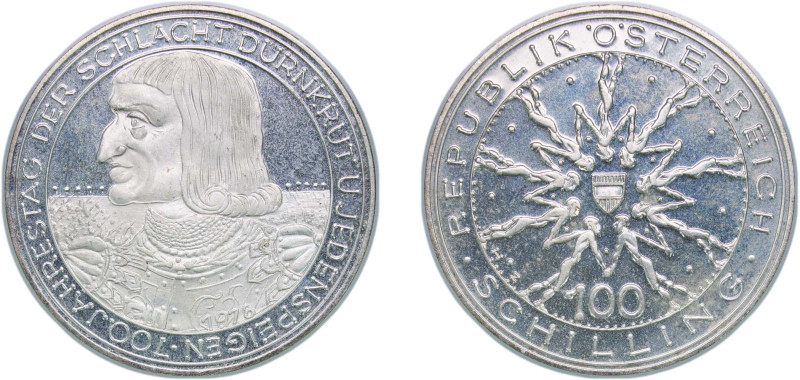 Austria Second Republic 1978 100 Schilling (Schlacht von Dürnkrut) Silver (.640)...