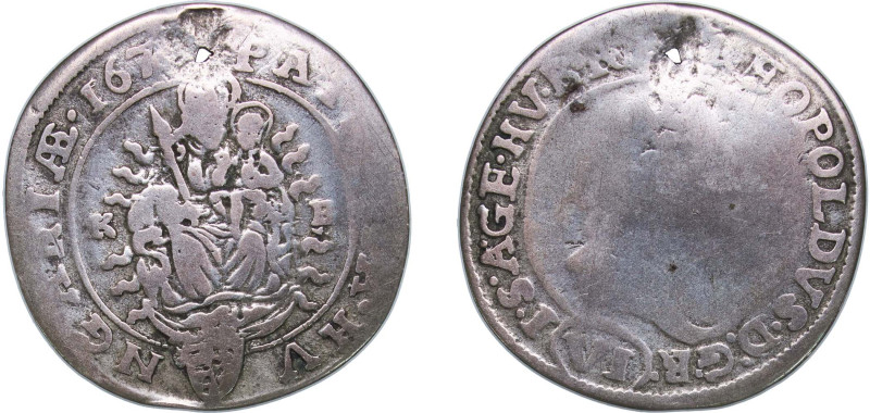 Hungary Kingdom 1670-1677 KB 6 Kreuzers - Leopold I Billon (.438 silver) Kremnic...