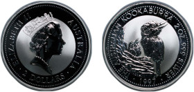 Australia Commonwealth 1997 2 Dollars - Elizabeth II (3rd Portrait - Australian Kookaburra) Silver (.999) Perth Mint 62.93g BU KM 319