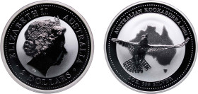 Australia Commonwealth 2002 2 Dollars - Elizabeth II (4th Portrait - Australian Kookaburra) Silver (.999) Perth Mint (15696) 62.8g BU KM 678